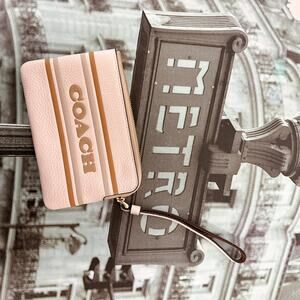 Coach CH311 Corner Zip Wristlet With Coach Stripe